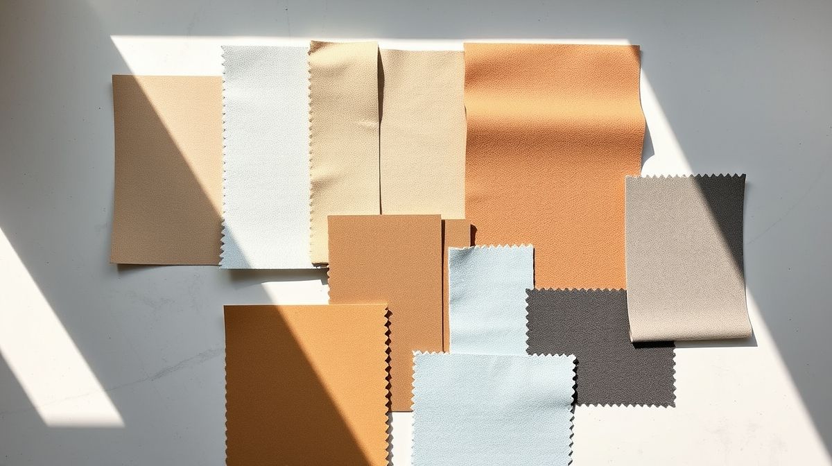 Amostras de papel de parede vinílico em diferentes cores e texturas