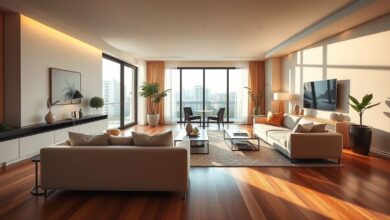 Apartamento moderno reformado com móveis planejados e iluminação aconchegante