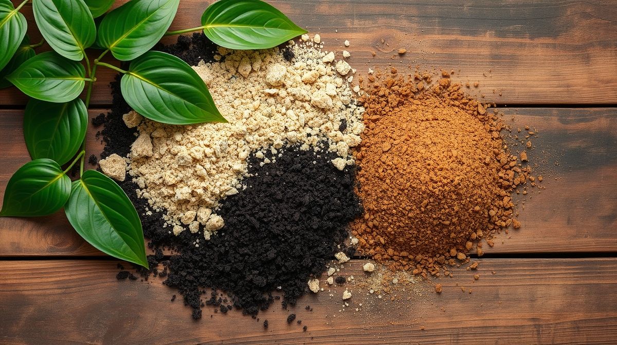 Mistura de terra, areia e húmus mostrada em recipiente de preparo.