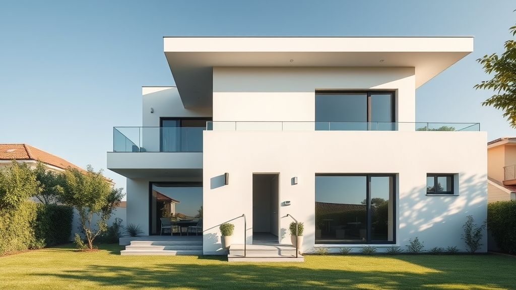 Resultado final de casa contemporânea com telhado embutido e acabamento limpo.