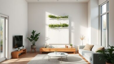 Jardim vertical simples decorando sala de apartamento sem furos na parede.