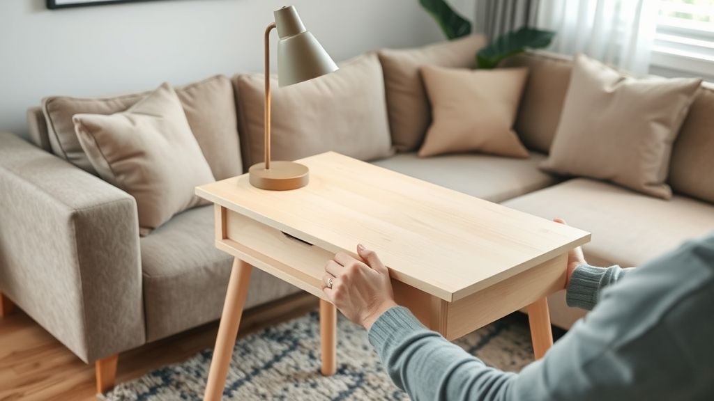 Passo a passo da instalação de mesa e luminária.