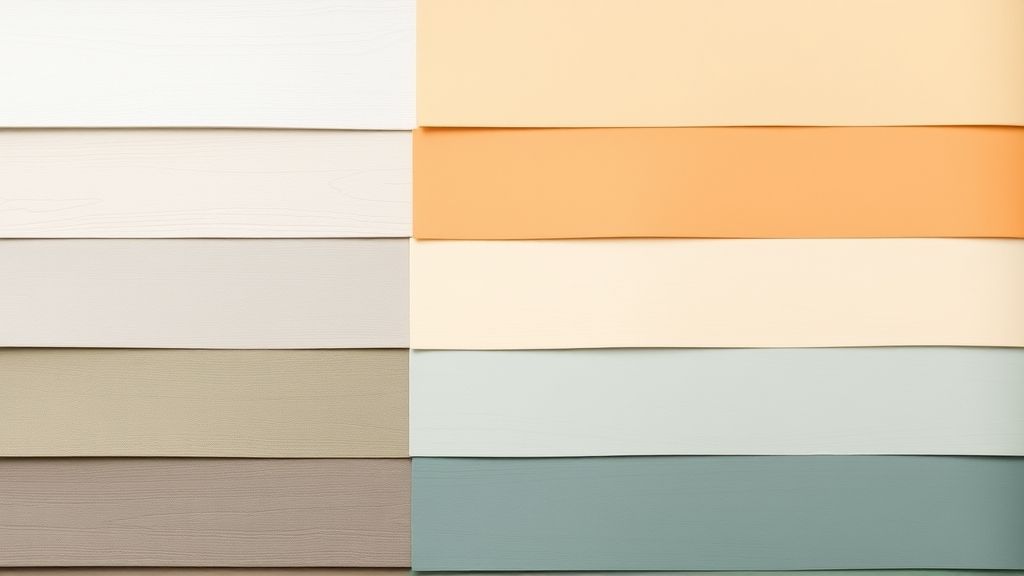 Amostras de cores sugeridas para pintura de fachadas em tons neutros, quentes e frios.