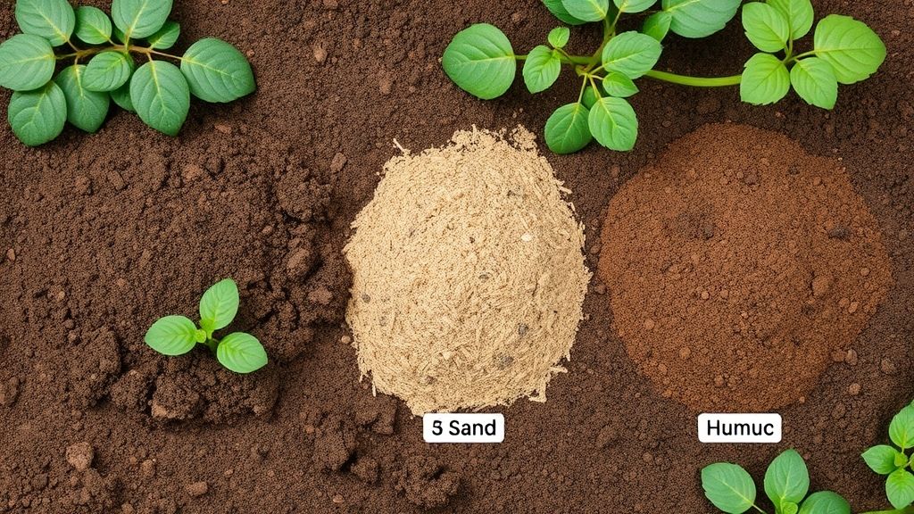 Mistura de terra, areia e húmus usada para plantio do café.