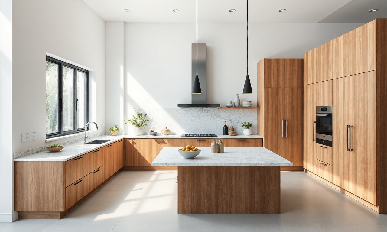 Cozinha contemporânea brasileira com layout em U, ilha central e acabamentos de alto padrão.